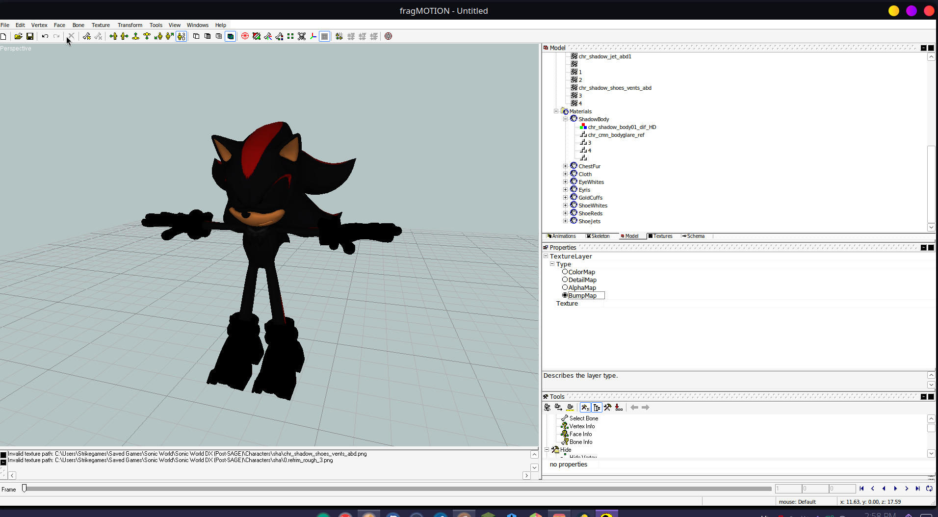 The model with fur visible