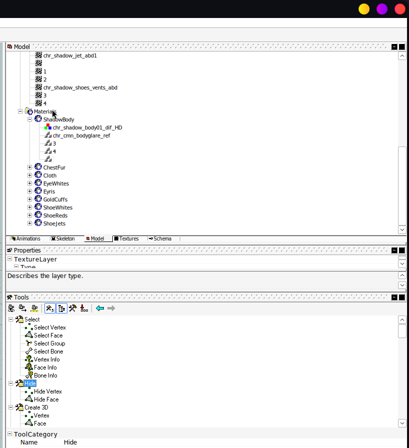 Scroll down in the tree menu to find "Hide".