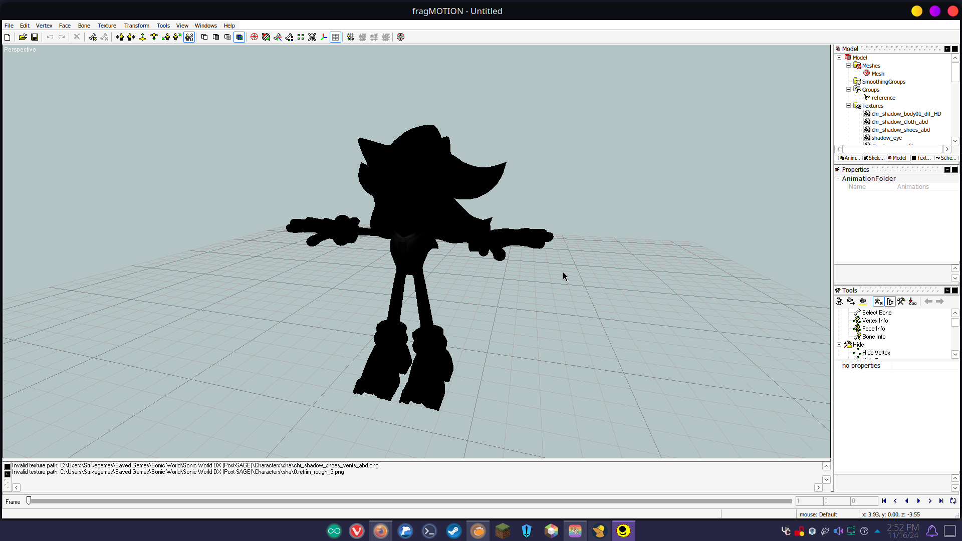 The viewport after import