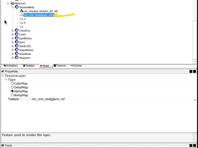 The second texture in the material list