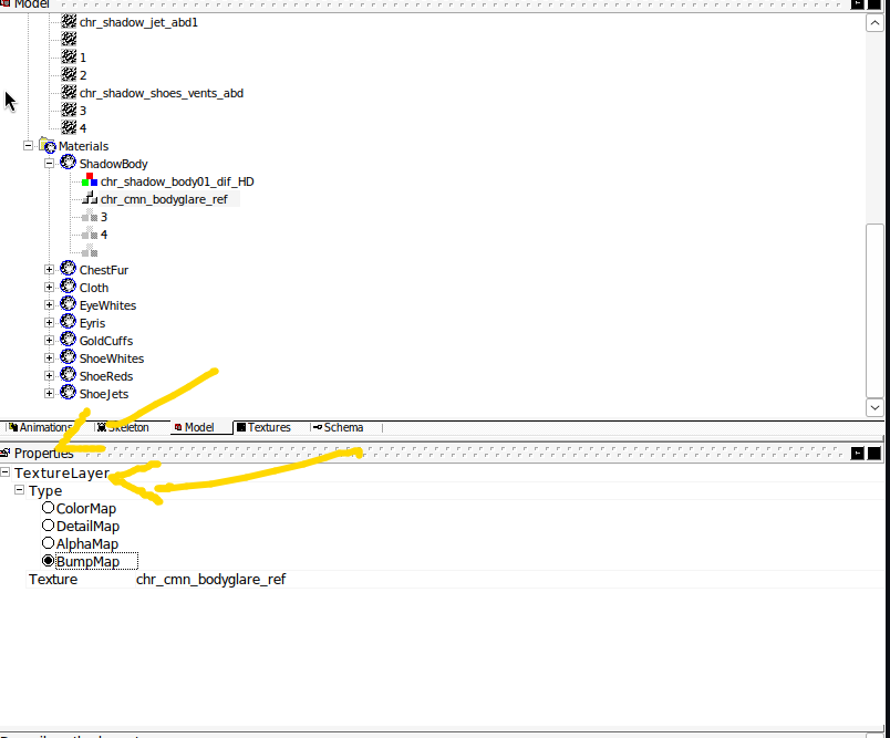 Texture layer properties